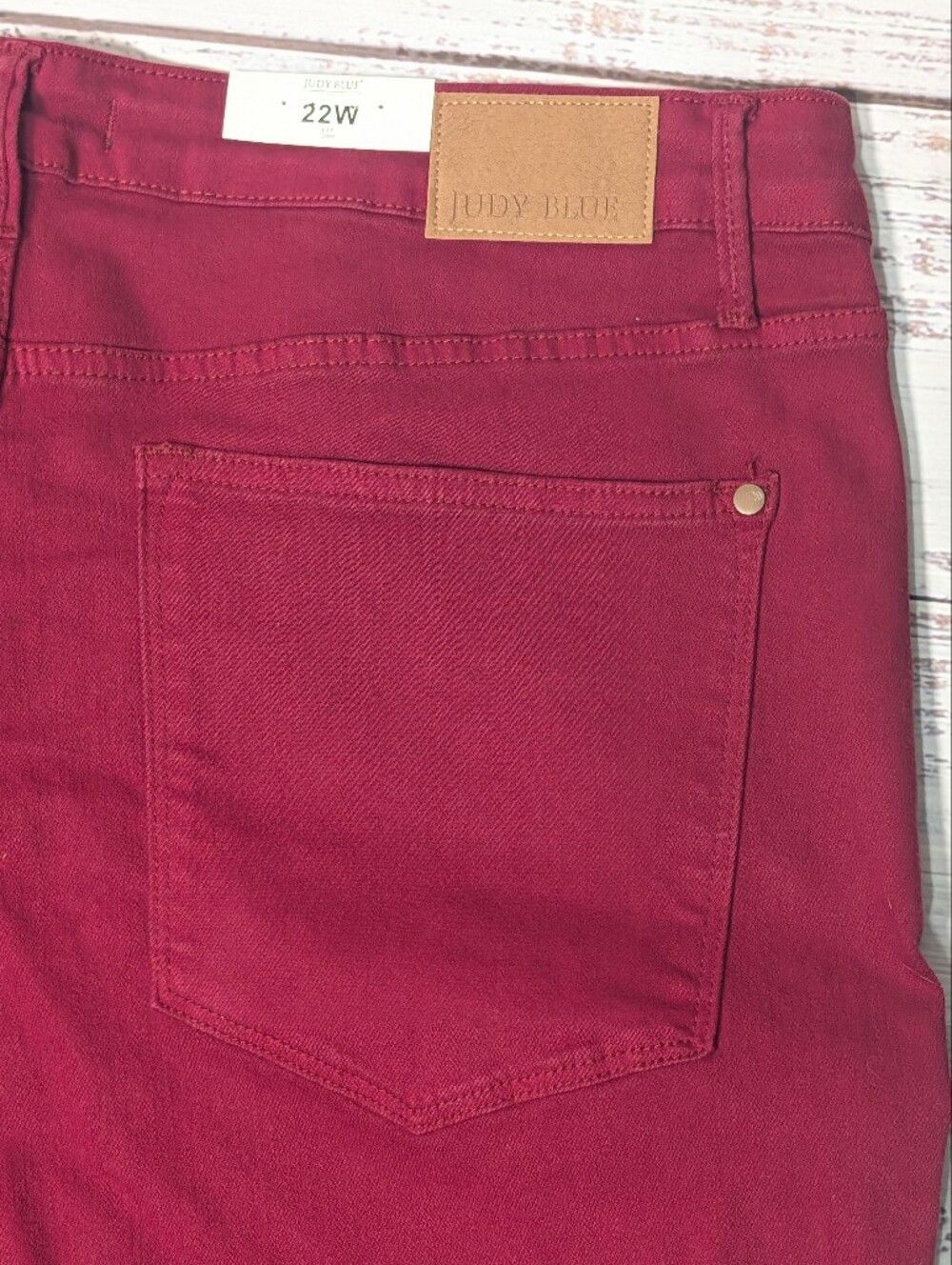 Judy Blue Jeans 22 Plus High Waist Scarlet Red Skinny Leg Tummy Control - Picture 5 of 13
